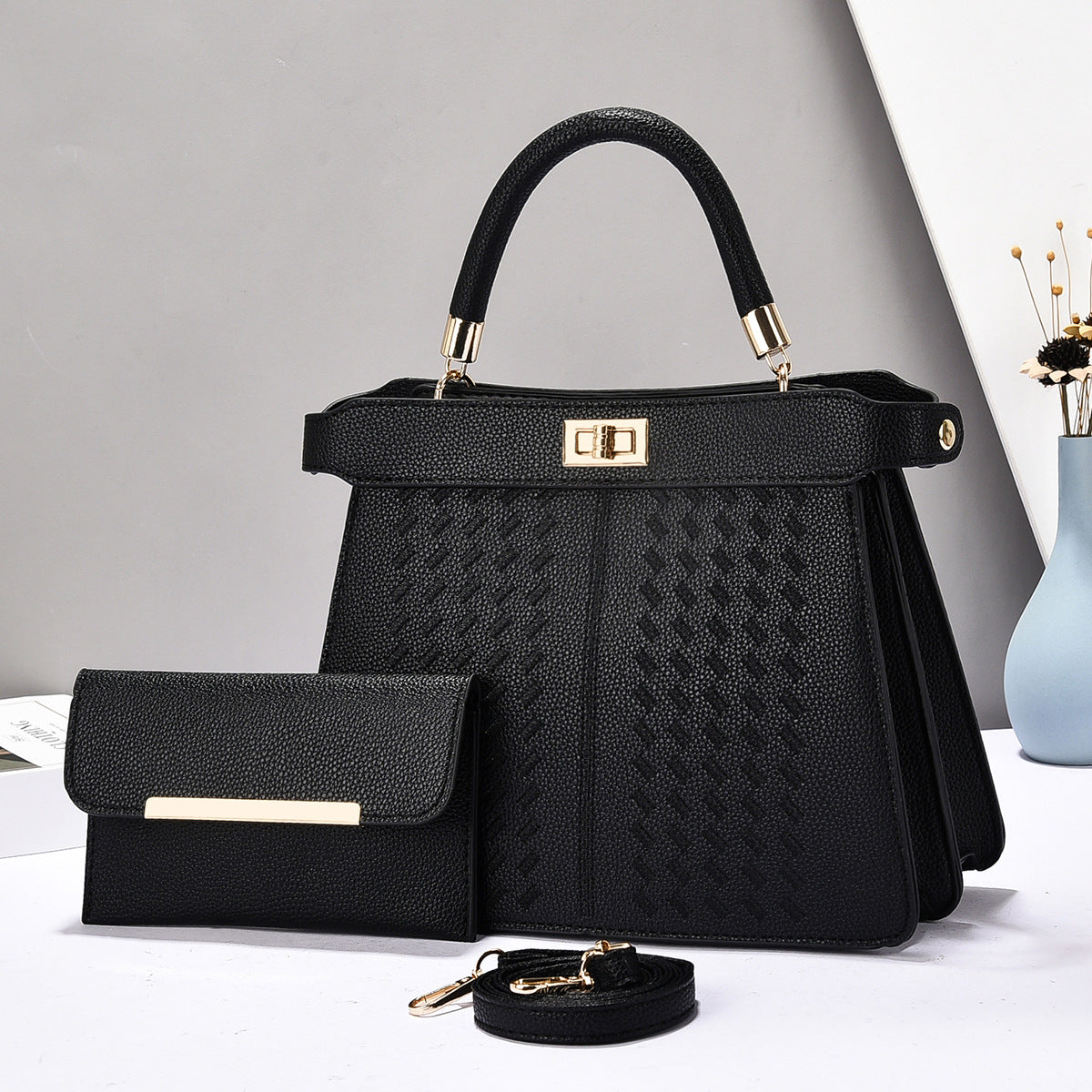Set 2 en 1 Sac Seau + Sac à Main PU – Minimaliste Urbain, 9 Coloris 👜✨ Yiwu Ruijia Auto Supplies Co., Ltd.