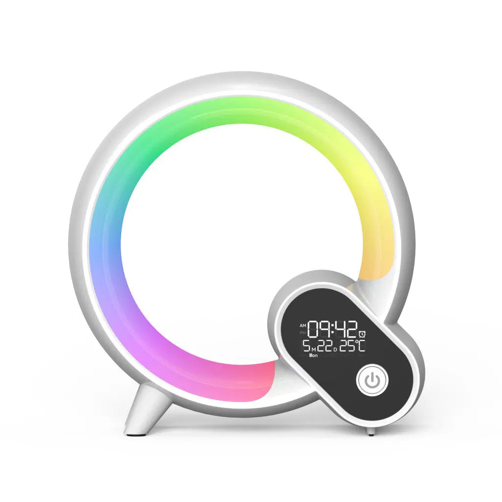Creative Q Light Analog Sunrise Digital Display Alarm Clock Bluetooth Audio Intelligent Wake-up Q Colorful Atmosphere Light Yiwu Ruijia Auto Supplies Co., Ltd.