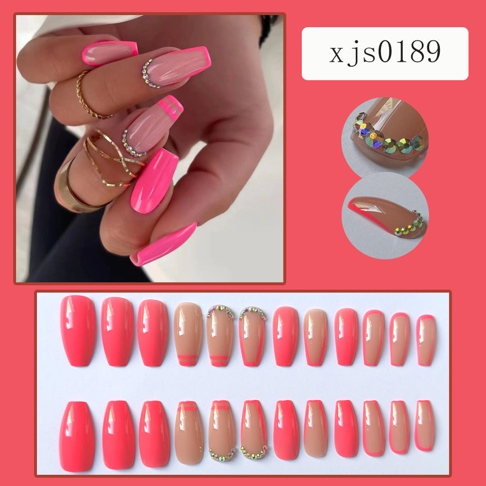 4 Faux Ongles Cristaux Colorés – Rose, Style Européen &amp; Américain, Colle ou Gel 💅💎✨ Yiwu Ruijia Auto Supplies Co., Ltd.
