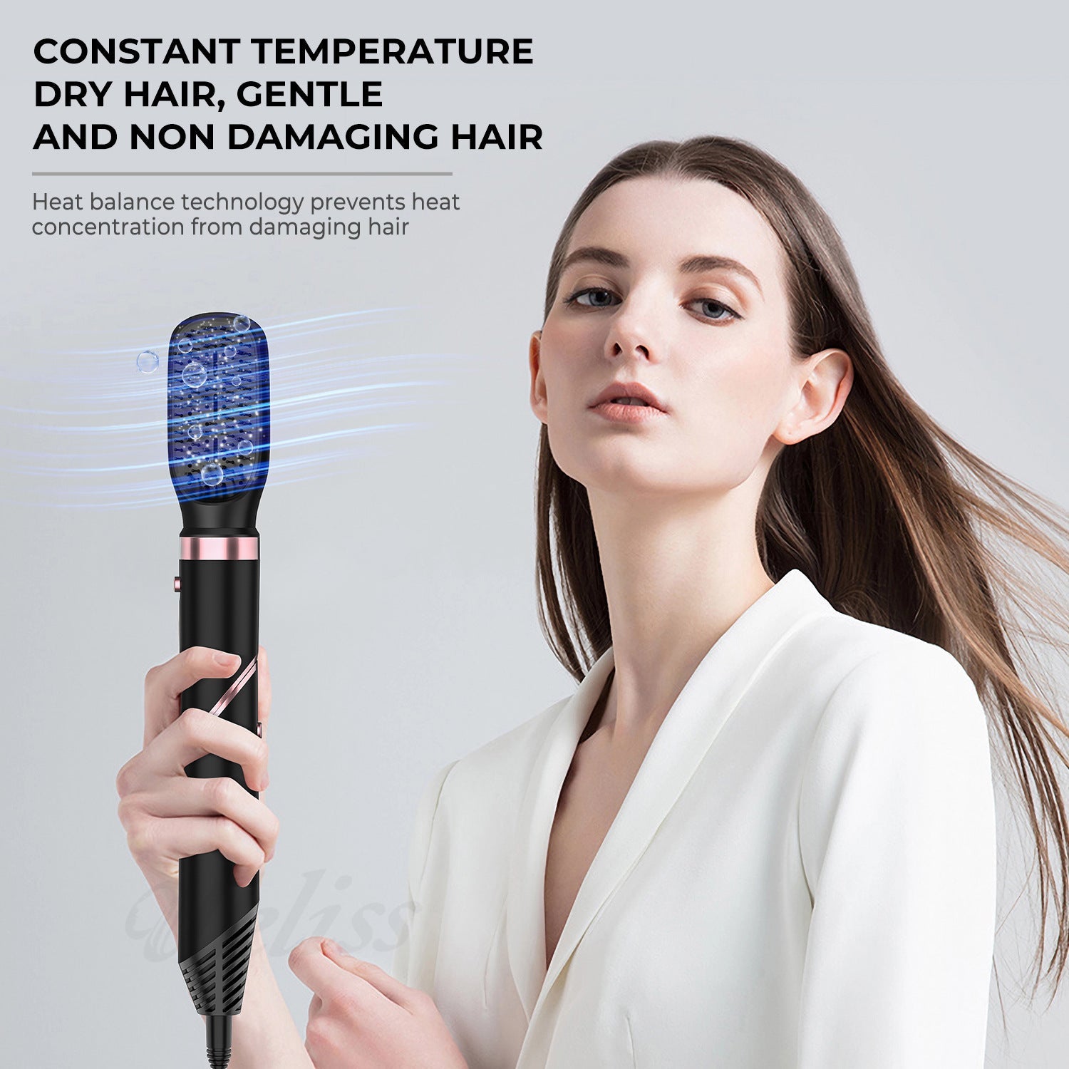Brosse Soufflante 5 en 1 ou 6 en 1 – Séchage, Lissage &amp; Bouclage, Noir &amp; Or 💇♀️✨ Yiwu Ruijia Auto Supplies Co., Ltd.