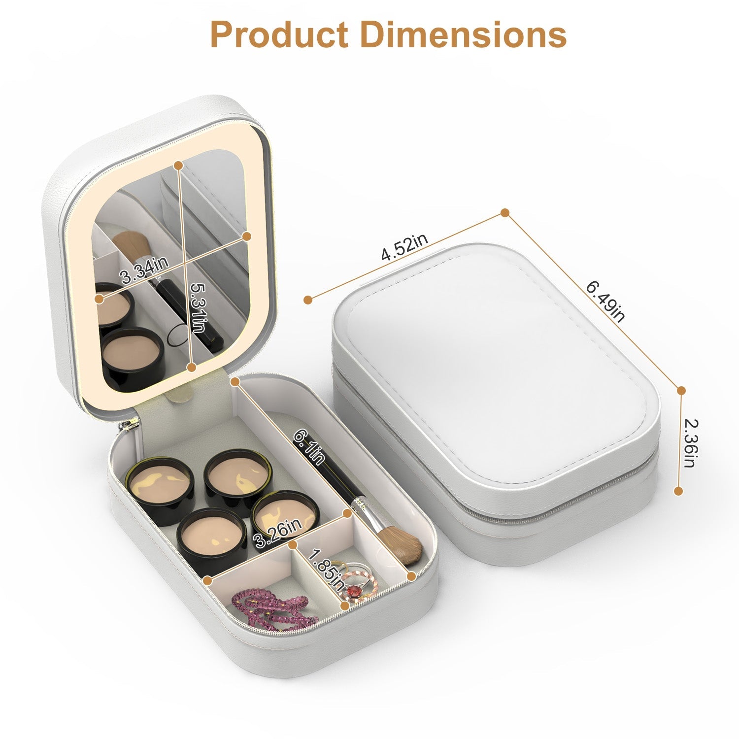 Travel Makeup Bag with LED Mirror Yiwu Ruijia Auto Supplies Co., Ltd.