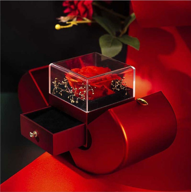 Coffret Bijoux avec Rose Préservée – Cadeau Féminin Éternel pour Anniversaire, Saint-Valentin et Mariage Yiwu Ruijia Auto Supplies Co., Ltd.
