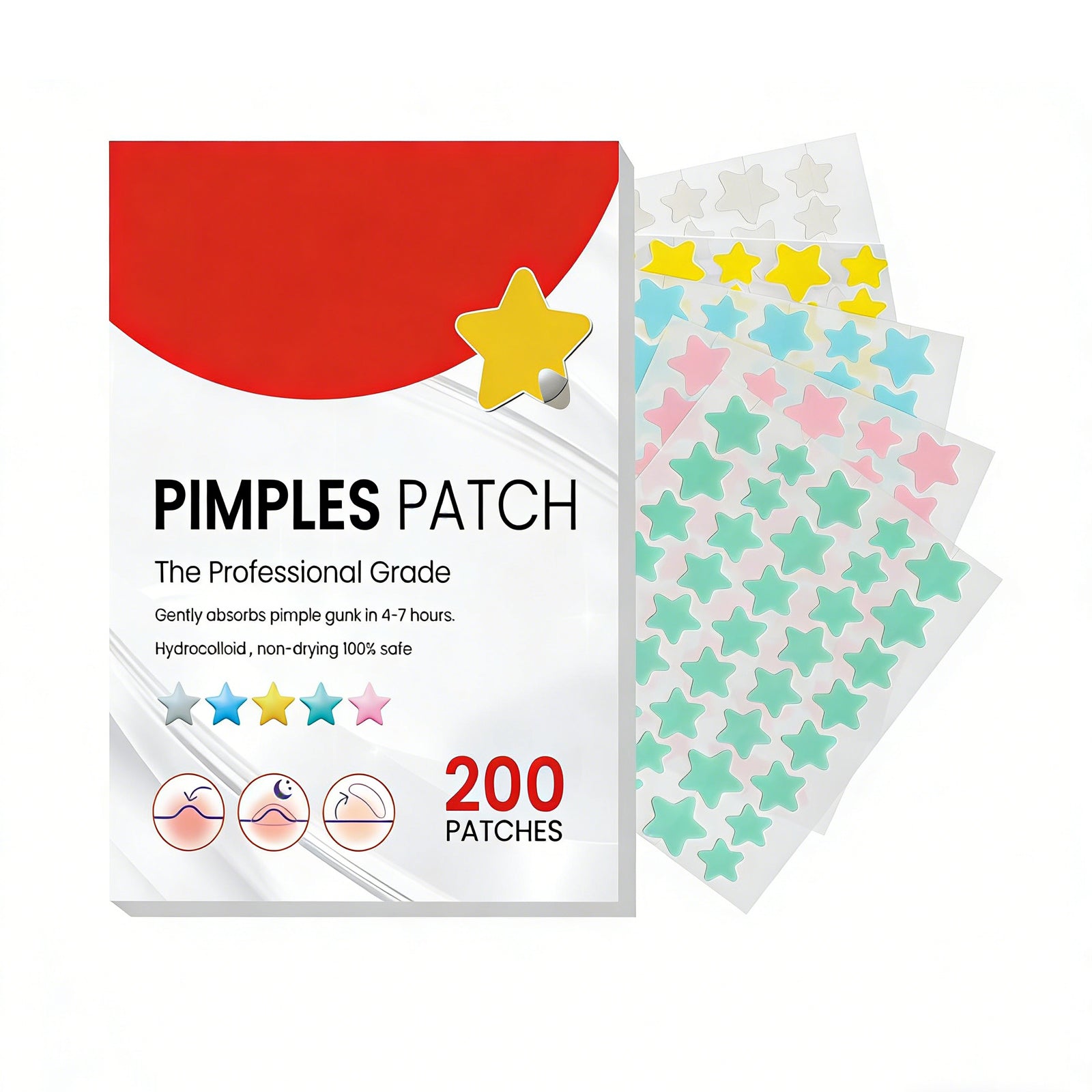 Patch Anti-Acné Réparateur – 200 Patchs Hydrocolloïdes, Tous Types de Peau 🌿✨ Yiwu Ruijia Auto Supplies Co., Ltd.
