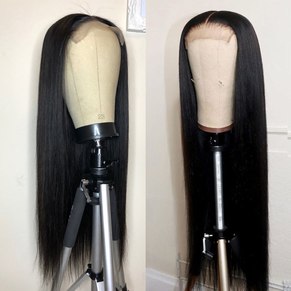 Perruque Lace Front Mi-Longue Lisse – Frange Oblique, Style Naturel 💇♀️✨ Yiwu Ruijia Auto Supplies Co., Ltd.