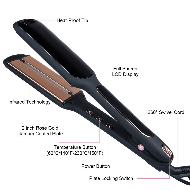 Lisseur à Cheveux 2-en-1 – Pour Cheveux Secs et Mouillés, Conducteur Écologique, Noir Yiwu Ruijia Auto Supplies Co., Ltd.