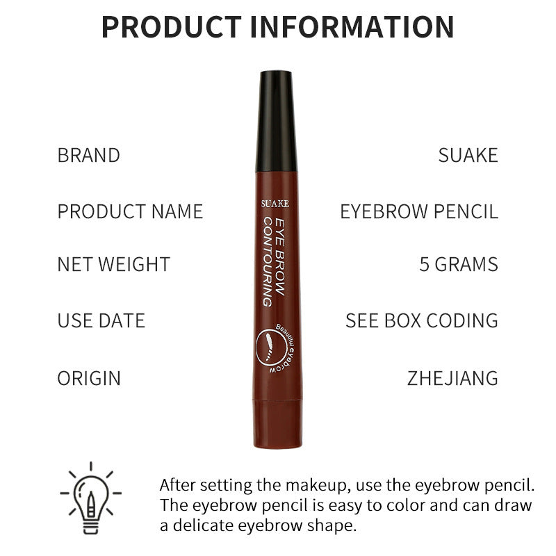 Four-Headed Bifurcated Eyebrow Pencil Lasts For A Long Time Without Smudging Yiwu Ruijia Auto Supplies Co., Ltd.