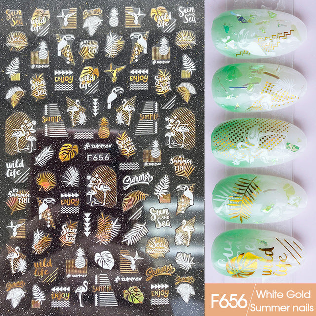 Autocollants Nail Art – Collection Platine & Or Noir, Sans Colorant 💅✨ Yiwu Ruijia Auto Supplies Co., Ltd.
