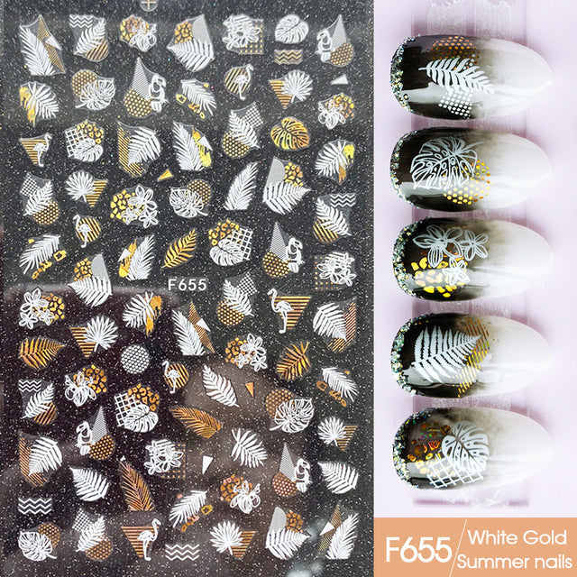 Autocollants Nail Art – Collection Platine & Or Noir, Sans Colorant 💅✨ Yiwu Ruijia Auto Supplies Co., Ltd.