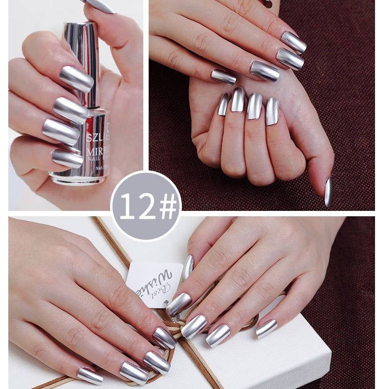 Vernis à Ongles Effet Miroir – 12 Couleurs Chromées & Métalliques 💅✨ Yiwu Ruijia Auto Supplies Co., Ltd.