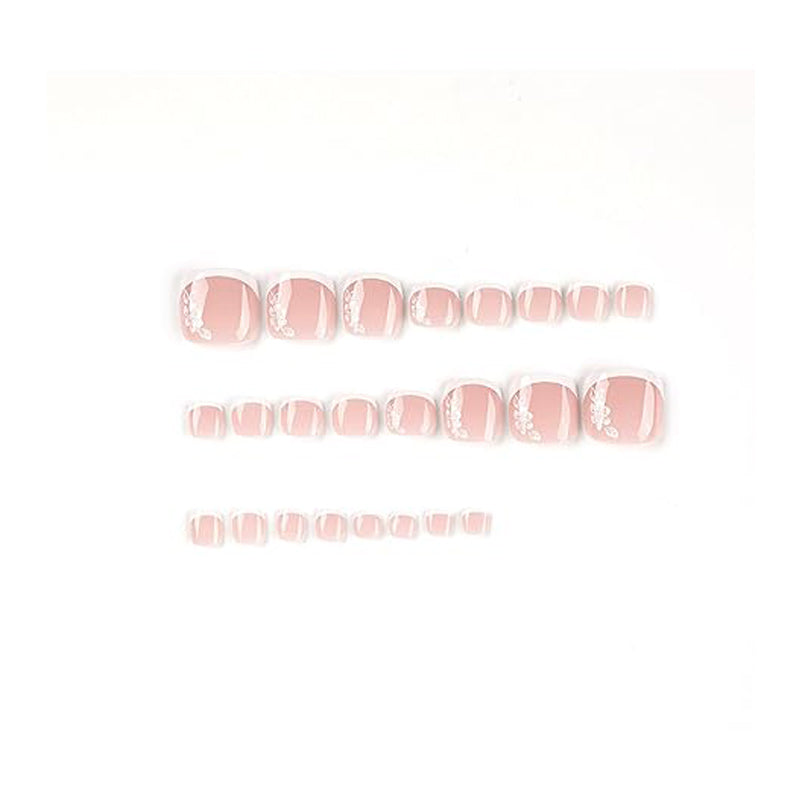 💅 24PCS Faux Ongles de Pieds Blancs Fleuris – Style French &amp; Élégant Yiwu Ruijia Auto Supplies Co., Ltd.