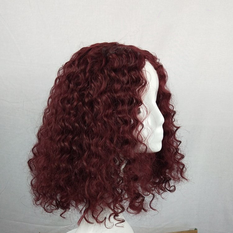 Perruque Courte Bouclée – 16 Pouces, Fibres Haute Température, Filet Rose 💇♀️✨ Yiwu Ruijia Auto Supplies Co., Ltd.