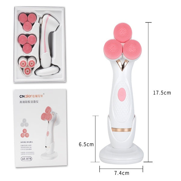 Brosse Nettoyante Visage Silicone Rotative – Ultrasons, 2 Vitesses &amp; Rechargeable 💆♀️✨ Yiwu Ruijia Auto Supplies Co., Ltd.