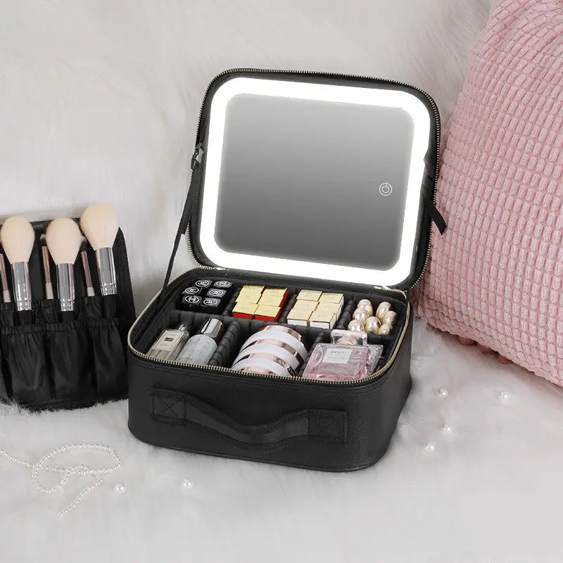 Smart LED Cosmetic Case With Mirror Cosmetic Bag Large Capacity Fashion Portable Storage Bag Travel Makeup Bags Yiwu Ruijia Auto Supplies Co., Ltd.