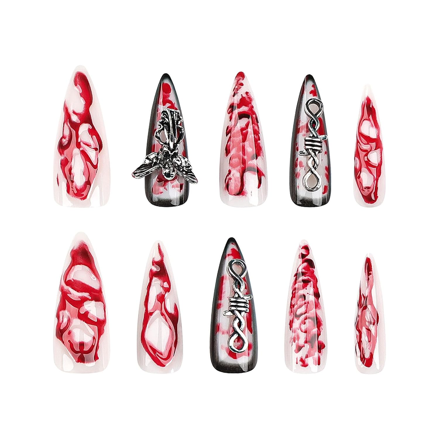 💅 Faux Ongles “Ange Sanguin 3D” – Effet Gothique Extra Long Yiwu Ruijia Auto Supplies Co., Ltd.