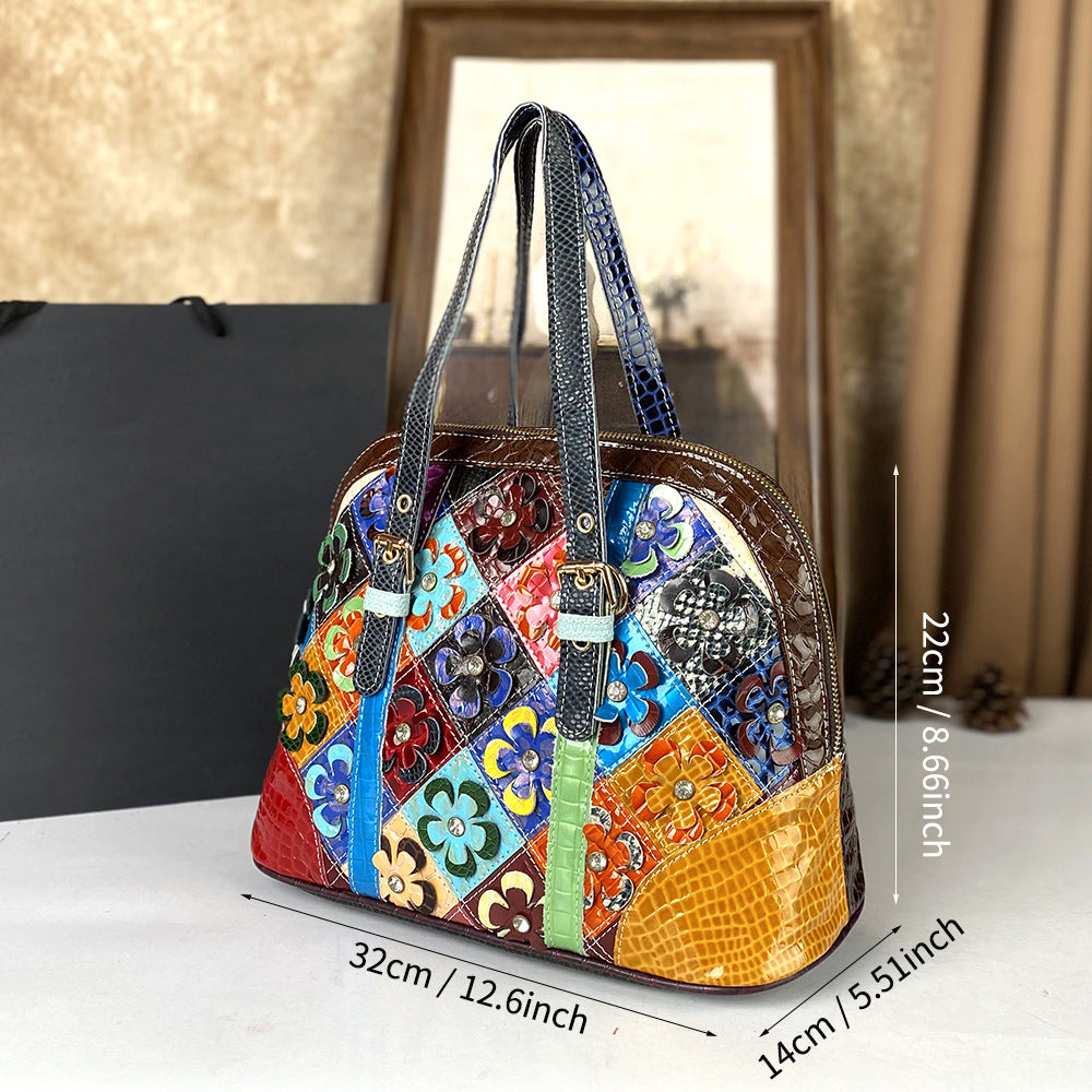 Sac Coquille Cuir Pleine Fleur – Floral, Multi-Poches &amp; Style Fashion 👜🌸✨ Yiwu Ruijia Auto Supplies Co., Ltd.