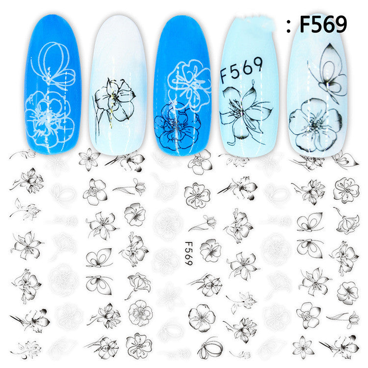Autocollants Nail Art – Collection Platine & Or Noir, Sans Colorant 💅✨ Yiwu Ruijia Auto Supplies Co., Ltd.