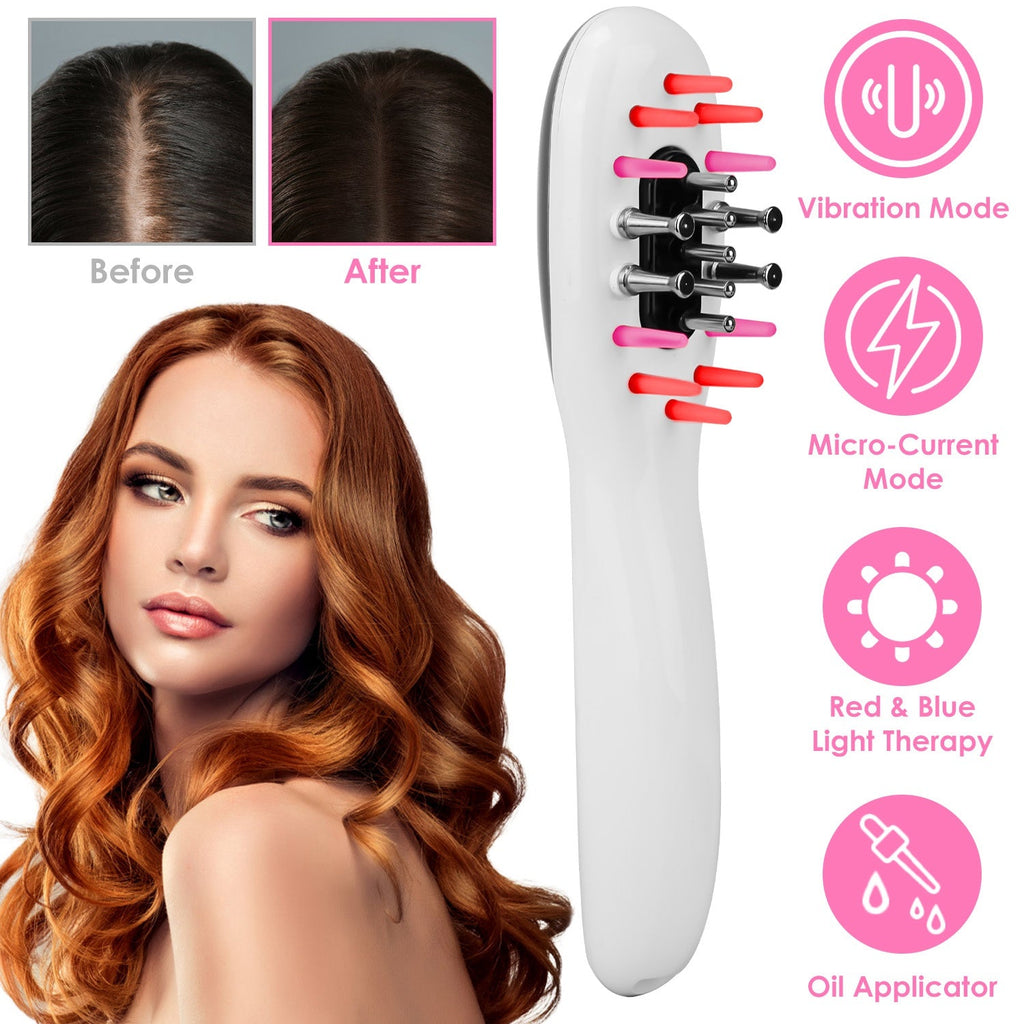 Peigne Massant Cuir Chevelu 4 en 1 – Micro-Courant, Luminothérapie Rouge &amp; Bleu, Rechargeable 💆♀️✨ Yiwu Ruijia Auto Supplies Co., Ltd.