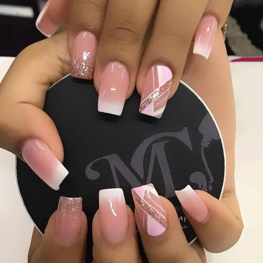 24 Faux Ongles Mi-Longs French Dégradé – Réutilisables, Style Minimaliste 💅✨ Yiwu Ruijia Auto Supplies Co., Ltd.