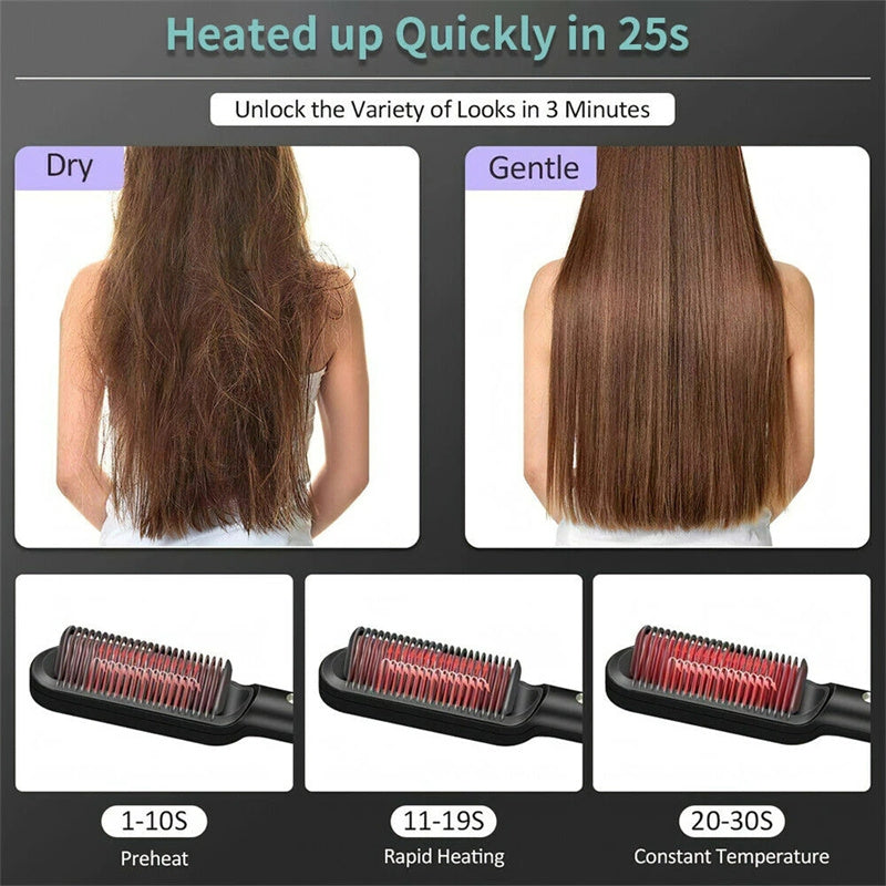 Peigne Lisseur Anti-Brûlure 10 Niveaux – Céramique Tourmaline, Cheveux Secs & Mouillés, Lissage et Boucles Faciles Yiwu Ruijia Auto Supplies Co., Ltd.