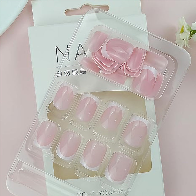 Lot de 24 Faux Ongles Minimalistes Courts – Effet Tuyau d’Eau avec Capsules 💅✨ Yiwu Ruijia Auto Supplies Co., Ltd.