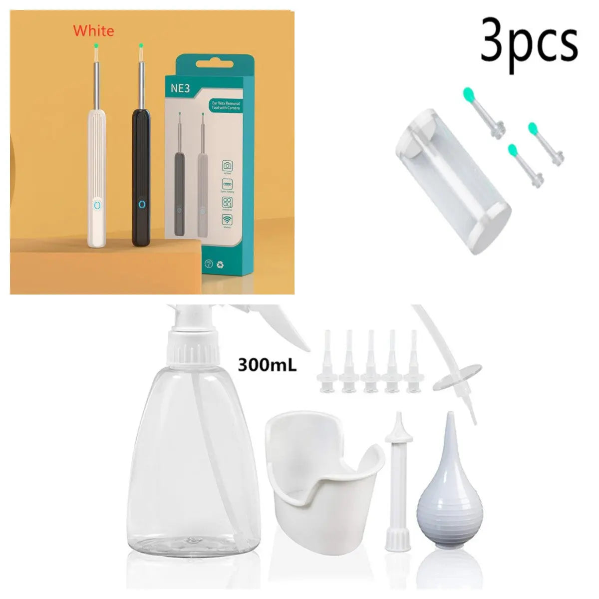 NE3 Ear Cleaner Otoscope Ear Wax Removal Tool With Camera LED Light Wireless Ear Endoscope Ear Cleaning Kit For I-phone Yiwu Ruijia Auto Supplies Co., Ltd.