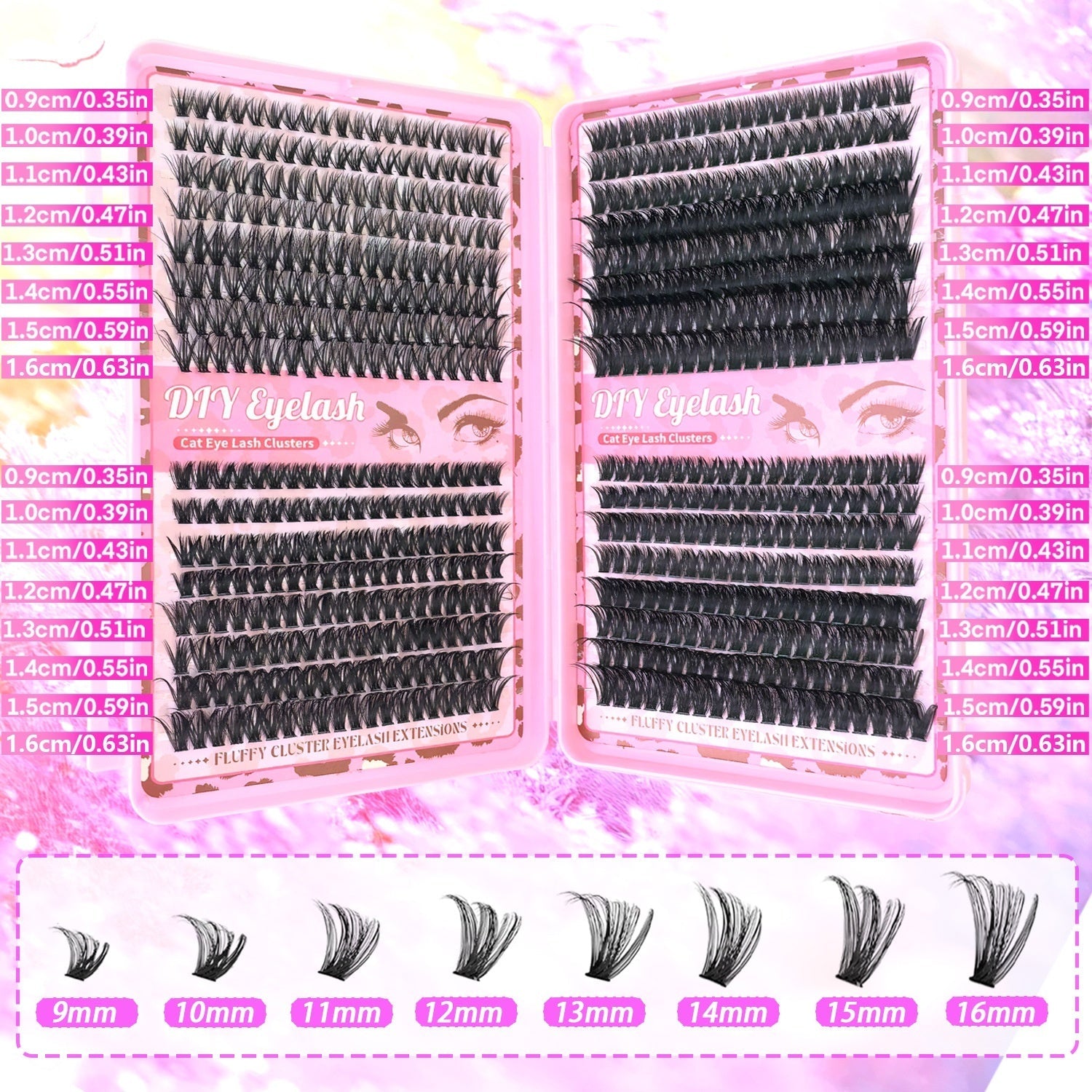 Plateau 32 Rangées Faux Cils – Boîte Léopard Rose, 40D à 100D, 9-16mm 👁️✨ Yiwu Ruijia Auto Supplies Co., Ltd.