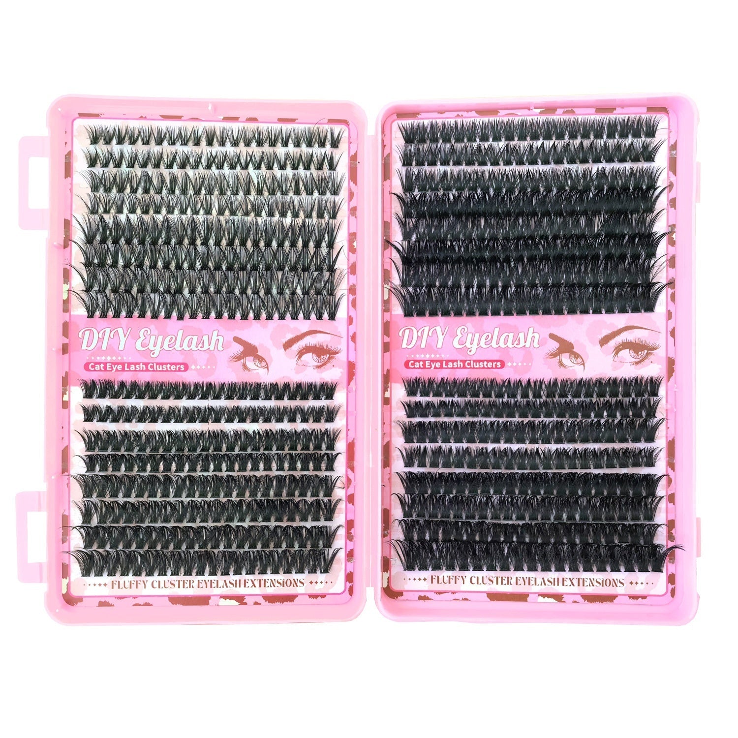 Plateau 32 Rangées Faux Cils – Boîte Léopard Rose, 40D à 100D, 9-16mm 👁️✨ Yiwu Ruijia Auto Supplies Co., Ltd.