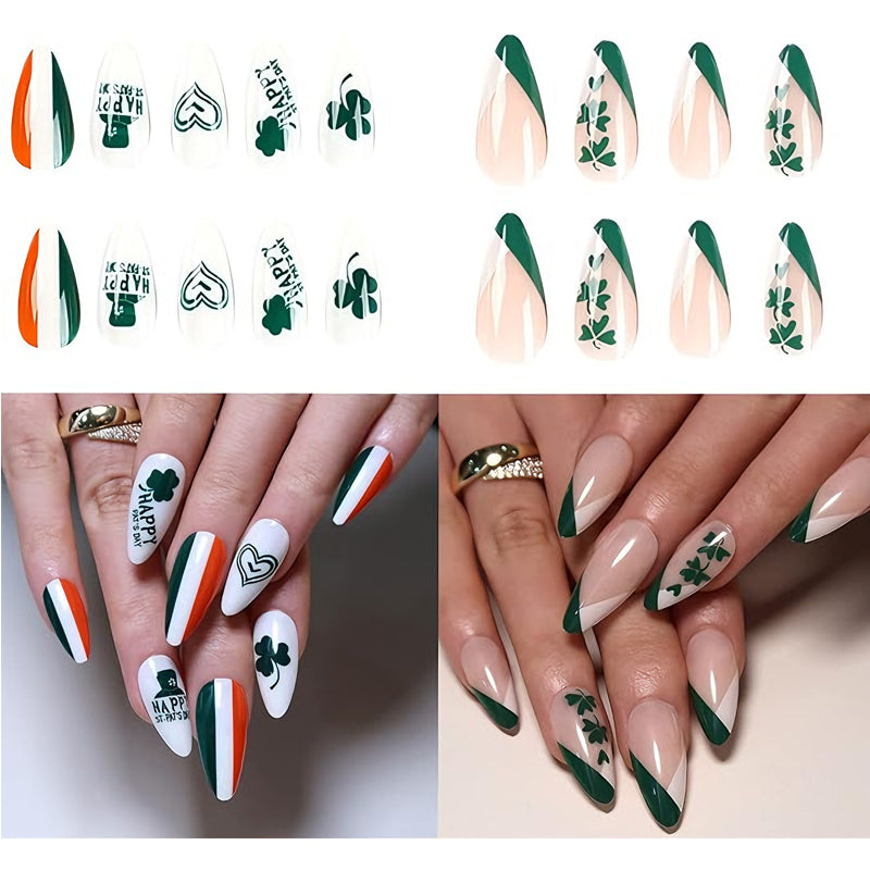 🍀 Faux Ongles “Lucky Clover” – Style Long Water Pipe Chic Yiwu Ruijia Auto Supplies Co., Ltd.