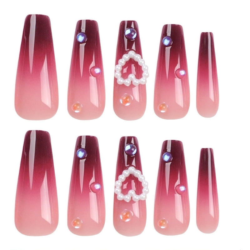 ❤️ Faux Ongles “Red Heart Glam” – Style Long Water Pipe Romantique Yiwu Ruijia Auto Supplies Co., Ltd.