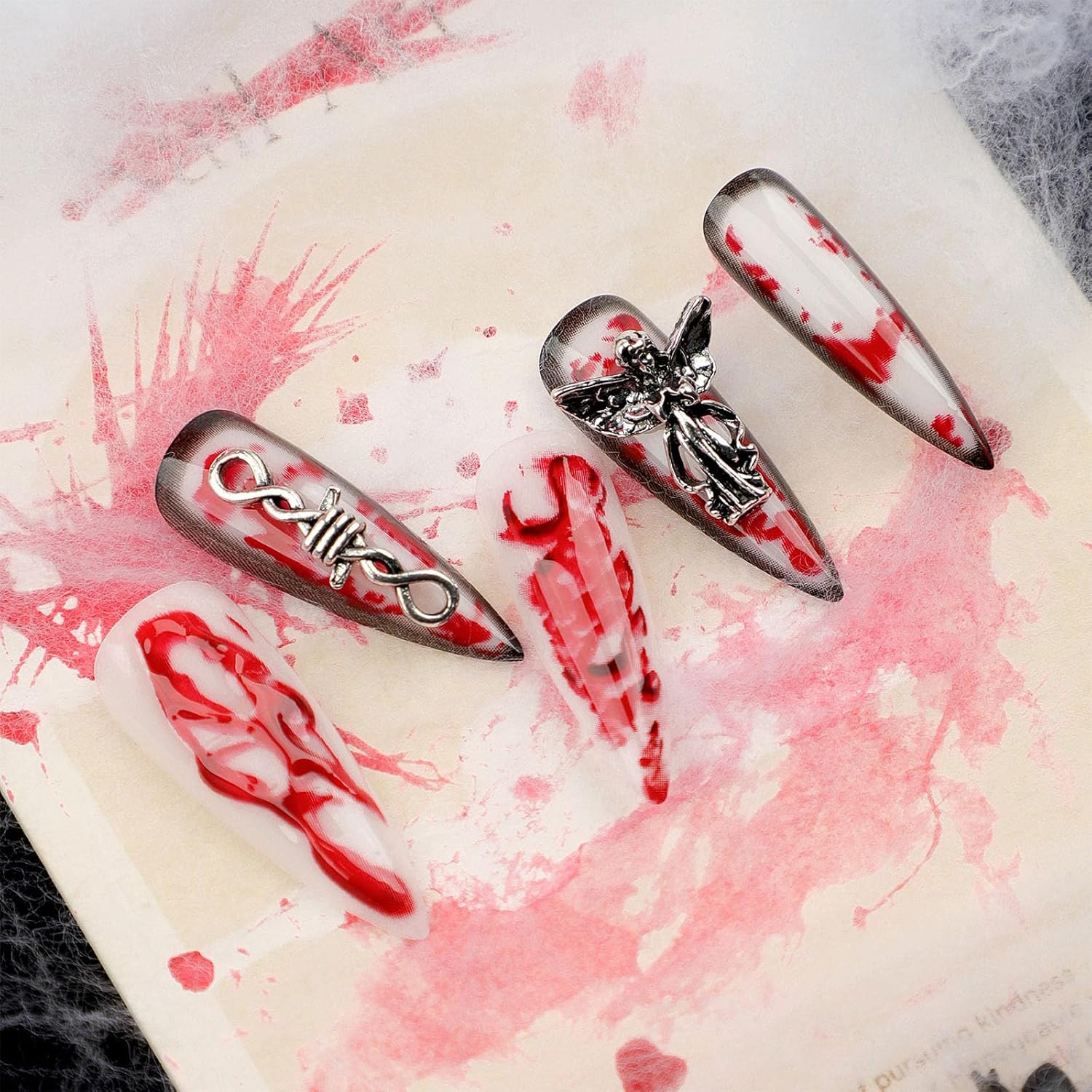 💅 Faux Ongles “Ange Sanguin 3D” – Effet Gothique Extra Long Yiwu Ruijia Auto Supplies Co., Ltd.