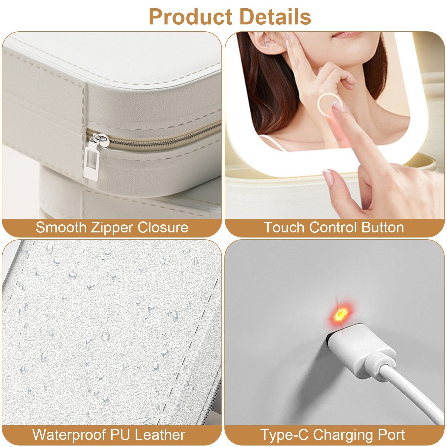Travel Makeup Bag with LED Mirror Yiwu Ruijia Auto Supplies Co., Ltd.