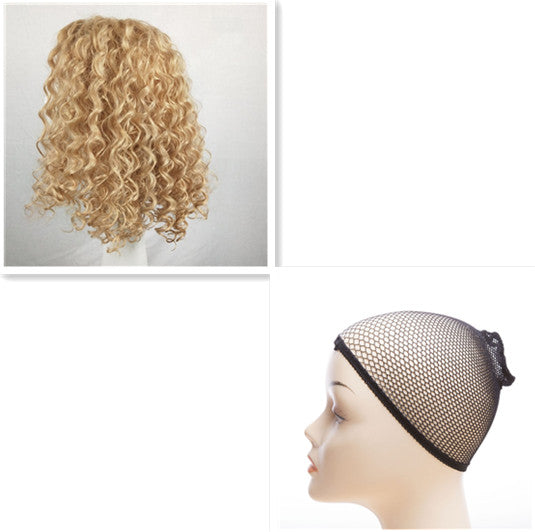 Perruque Courte Bouclée – 16 Pouces, Fibres Haute Température, Filet Rose 💇♀️✨ Yiwu Ruijia Auto Supplies Co., Ltd.