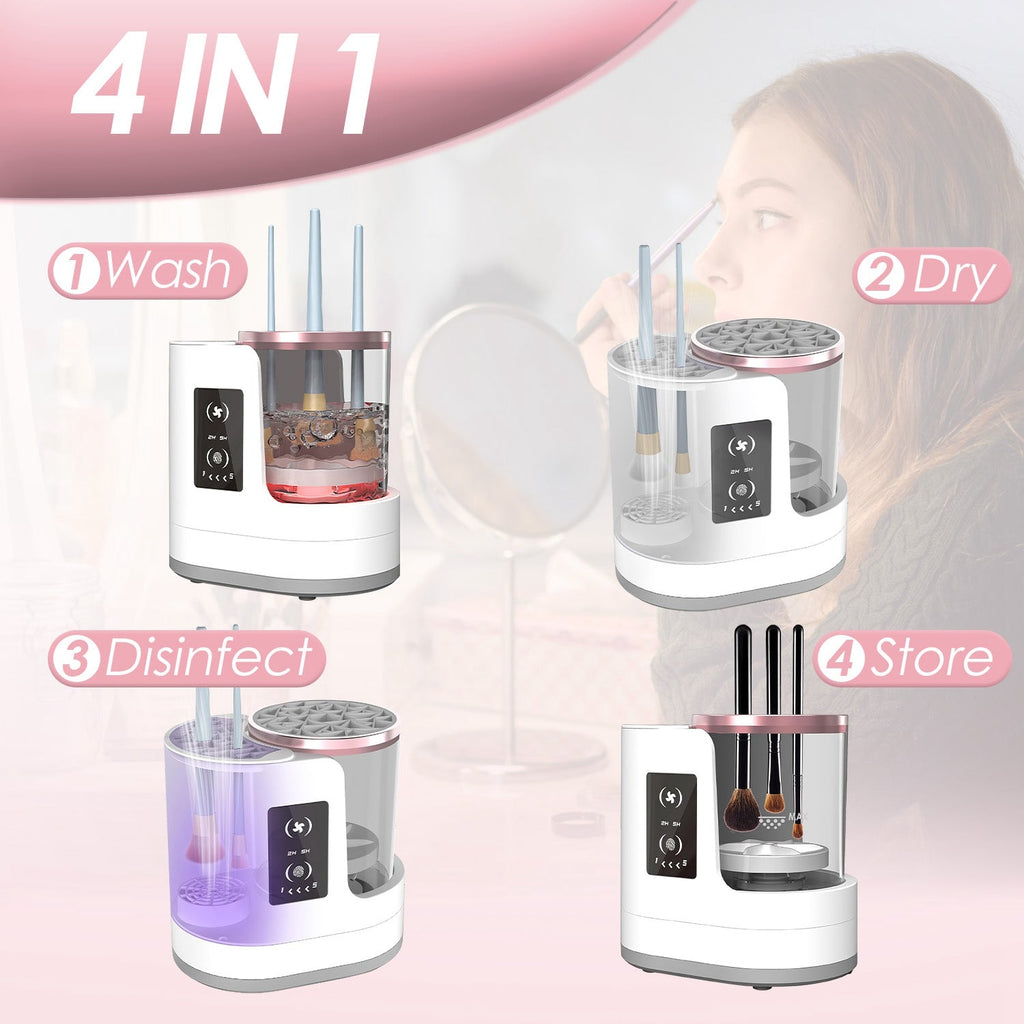 Titre : Nettoyeur de Pinceaux Électrique 4 en 1 – Nettoyage, Séchage & Désinfection UV 🖌️✨ Yiwu Ruijia Auto Supplies Co., Ltd.