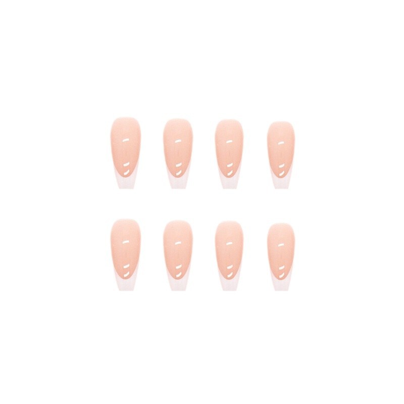 24 Faux Ongles French Blanc Cœur – Longueur Moyenne, Colle Jelly 💅🤍✨ Yiwu Ruijia Auto Supplies Co., Ltd.
