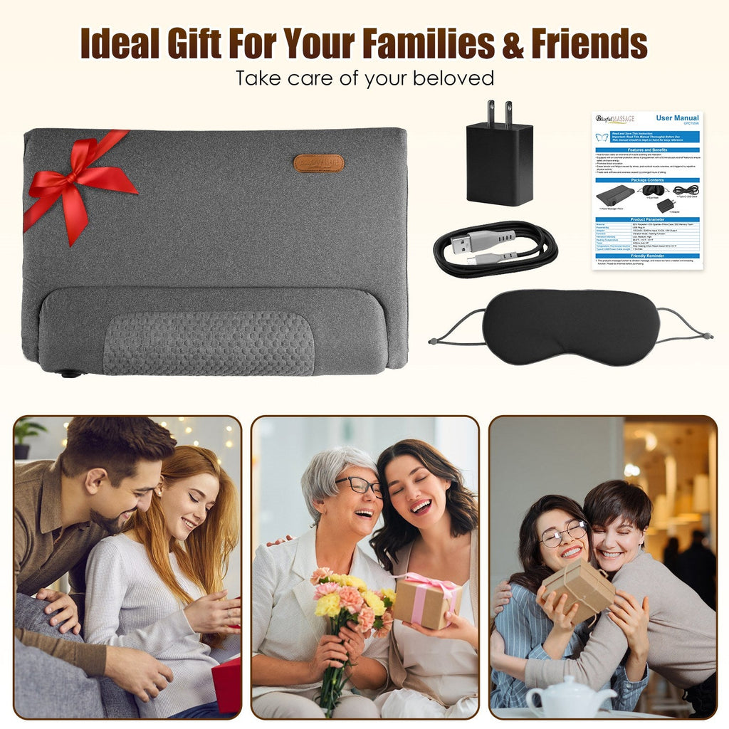 Oreiller Massage Cervical Chauffant – Vibrations 3 Niveaux, Mousse Mémoire de Forme 💆‍♀️✨ Yiwu Ruijia Auto Supplies Co., Ltd.