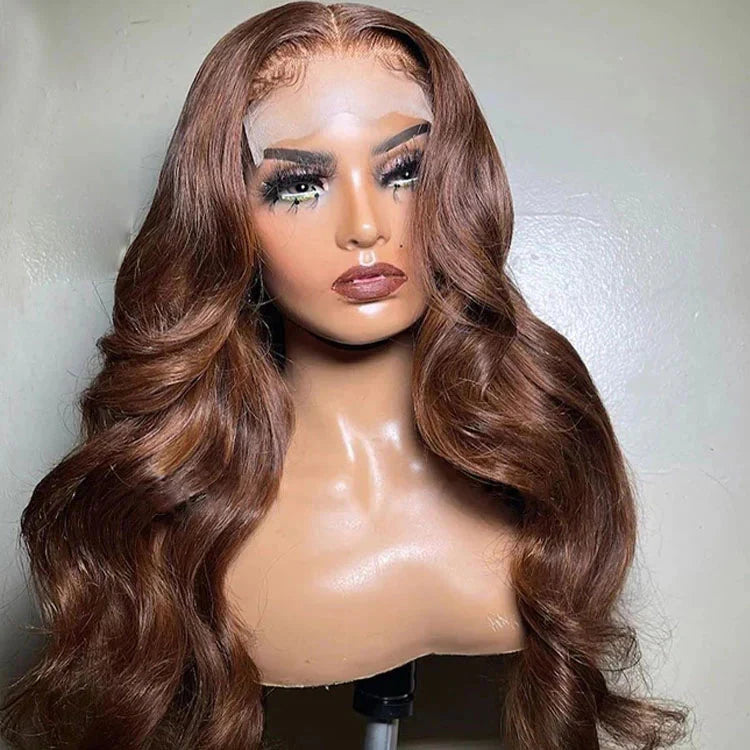 Perruque Lace Closure 4x4 Cheveux Humains Body Wave – Brun Chocolat, 150% Densité 💇♀️✨ Yiwu Ruijia Auto Supplies Co., Ltd.