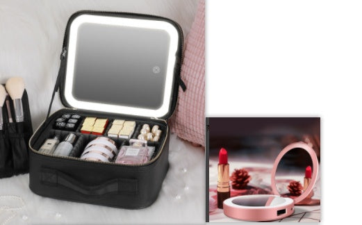 Smart LED Cosmetic Case With Mirror Cosmetic Bag Large Capacity Fashion Portable Storage Bag Travel Makeup Bags Yiwu Ruijia Auto Supplies Co., Ltd.