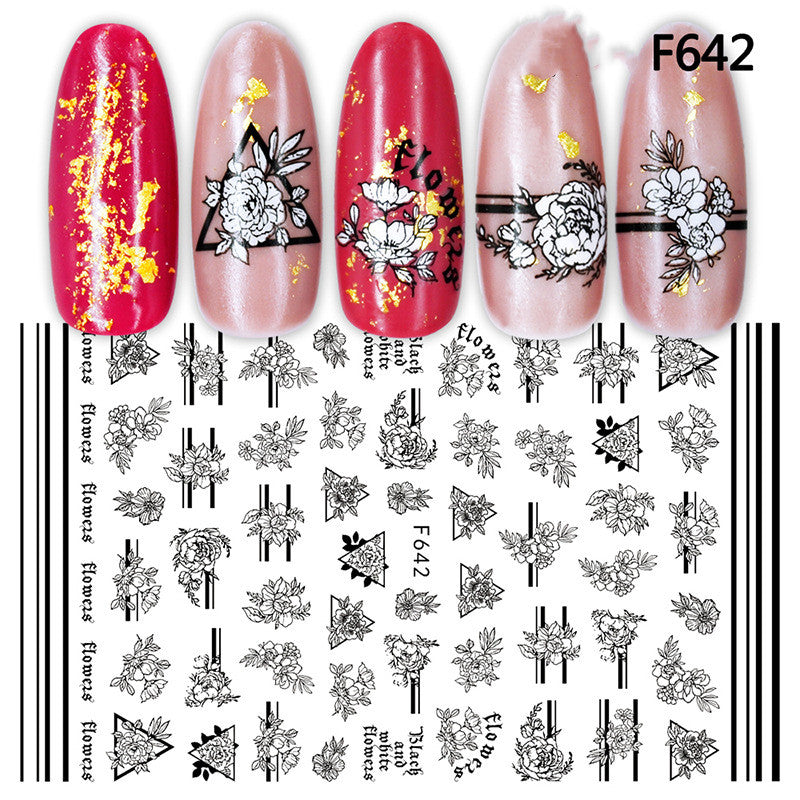 Autocollants Nail Art – Collection Platine & Or Noir, Sans Colorant 💅✨ Yiwu Ruijia Auto Supplies Co., Ltd.