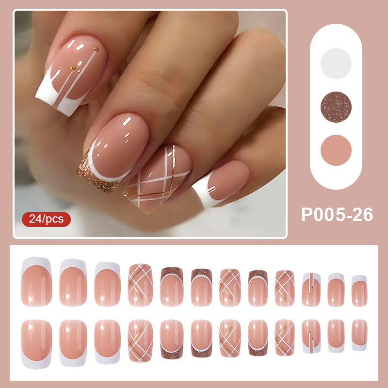 Set Faux Ongles French Ciel Étoilé – Style Européen &amp; Américain, Prêts à Porter 💅⭐✨ Yiwu Ruijia Auto Supplies Co., Ltd.