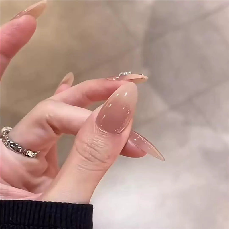 Set Faux Ongles Ciel Étoilé Diamant – Ovale Mi-Long, Pure Désir &amp; Luxe Léger 💅⭐💎✨ Yiwu Ruijia Auto Supplies Co., Ltd.