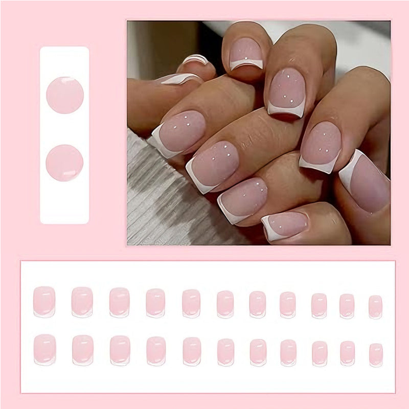 Lot de 24 Faux Ongles Minimalistes Courts – Effet Tuyau d’Eau avec Capsules 💅✨ Yiwu Ruijia Auto Supplies Co., Ltd.