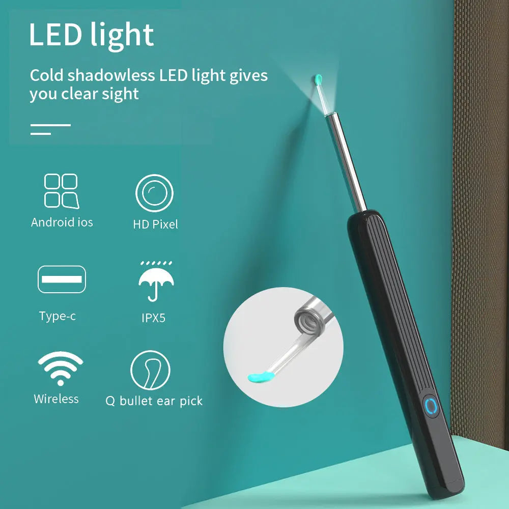 NE3 Ear Cleaner Otoscope Ear Wax Removal Tool With Camera LED Light Wireless Ear Endoscope Ear Cleaning Kit For I-phone Yiwu Ruijia Auto Supplies Co., Ltd.