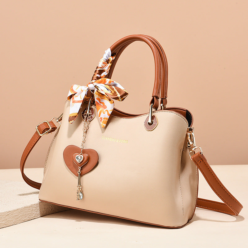 Sac à Main PU Patchwork Bicolore – Minimaliste Urbain, Blanc &amp; Kaki 👜✨ Yiwu Ruijia Auto Supplies Co., Ltd.
