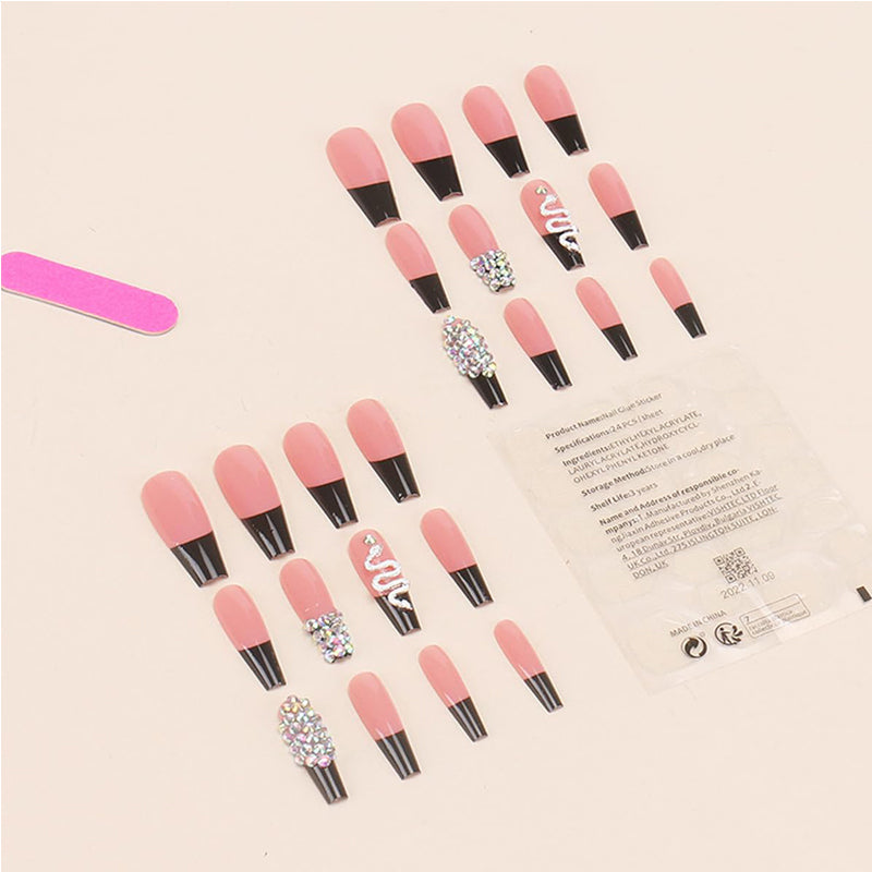 💅 24PCS Faux Ongles Effet Serpent Diamant – Style Long Carré Glamour Yiwu Ruijia Auto Supplies Co., Ltd.