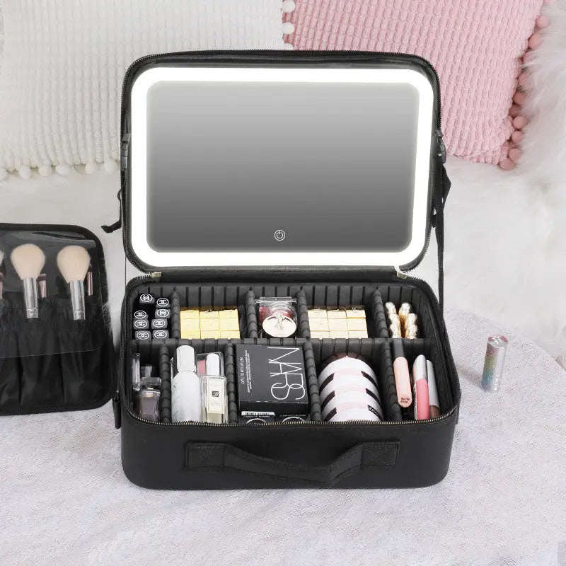 Smart LED Cosmetic Case With Mirror Cosmetic Bag Large Capacity Fashion Portable Storage Bag Travel Makeup Bags Yiwu Ruijia Auto Supplies Co., Ltd.