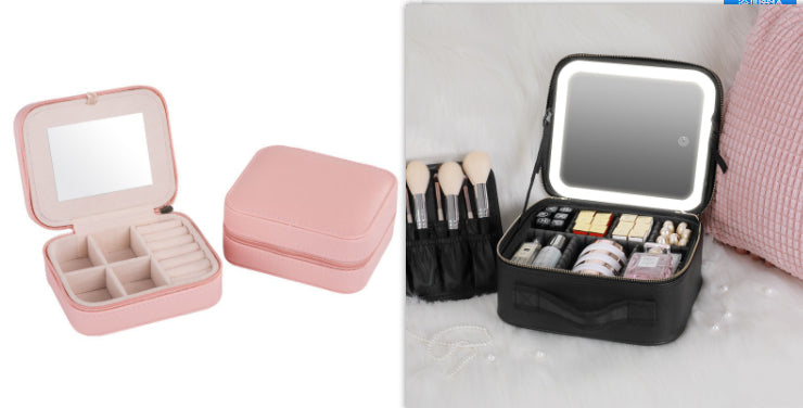 Smart LED Cosmetic Case With Mirror Cosmetic Bag Large Capacity Fashion Portable Storage Bag Travel Makeup Bags Yiwu Ruijia Auto Supplies Co., Ltd.