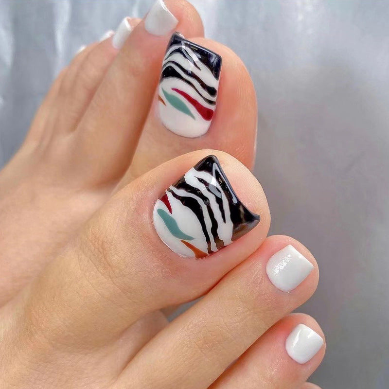 Faux Ongles Orteils French Blanc – GG081, Colle ou Gel Jelly 💅✨ Yiwu Ruijia Auto Supplies Co., Ltd.