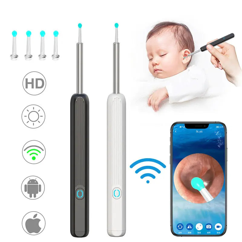 NE3 Ear Cleaner Otoscope Ear Wax Removal Tool With Camera LED Light Wireless Ear Endoscope Ear Cleaning Kit For I-phone Yiwu Ruijia Auto Supplies Co., Ltd.