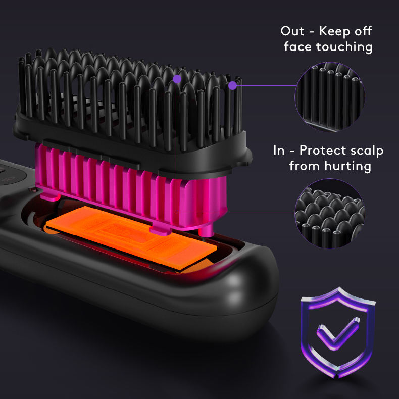 Brosse Lissante Sans Fil – Écran LCD, Batterie 1H, Chauffe Rapide Yiwu Ruijia Auto Supplies Co., Ltd.