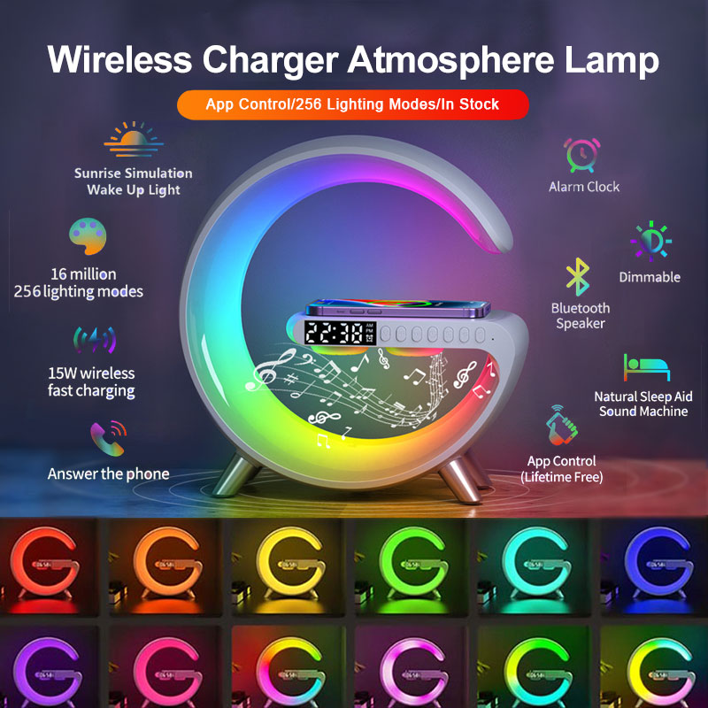 Lampe LED intelligente G avec haut-parleur Bluetooth et chargeur sans fil – Contrôle via application Yiwu Ruijia Auto Supplies Co., Ltd.